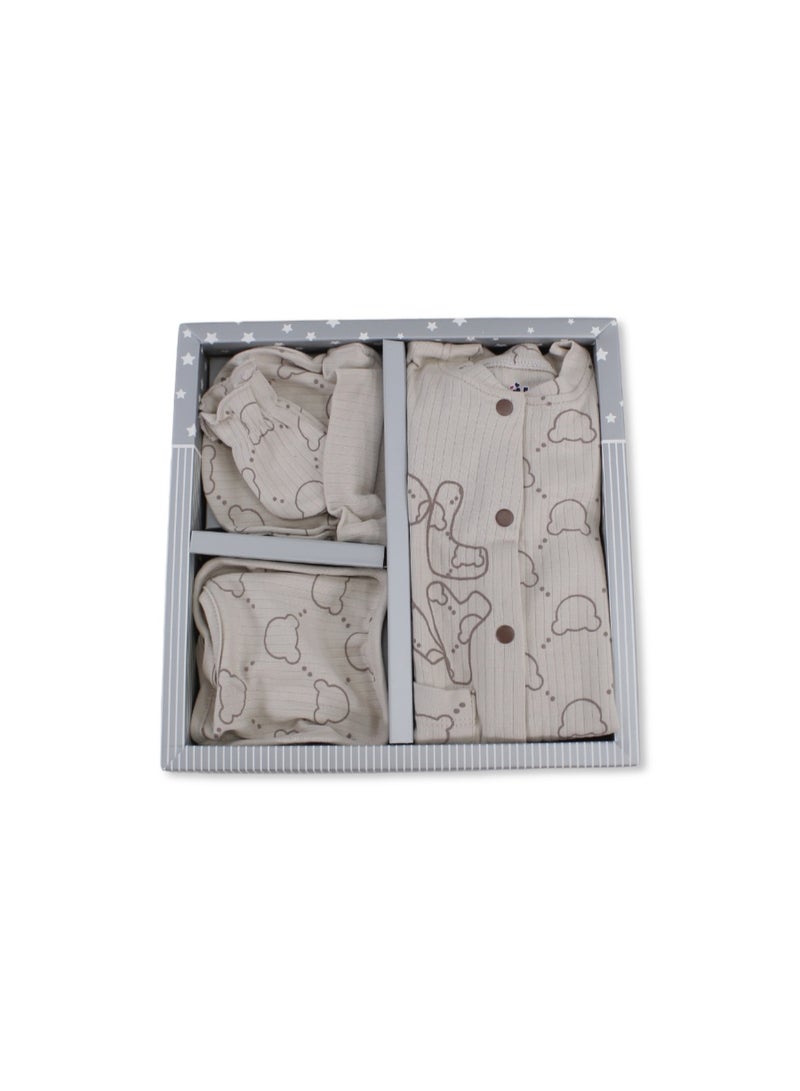 Junior Baby Boys Cotton Gift Clothes Box – Beige - Image 3